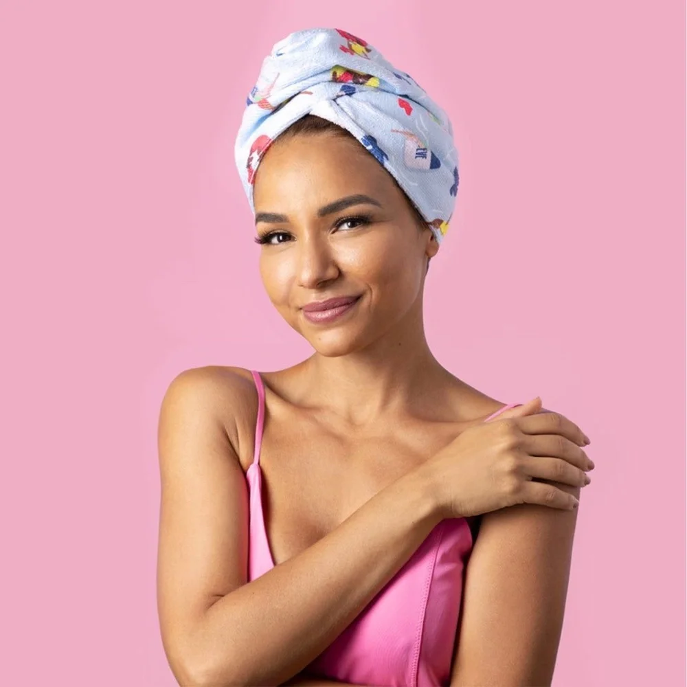COCO & EVE Microfiber Hair Towel Wrap - Limited Edition Pool Print ($24 Retail)